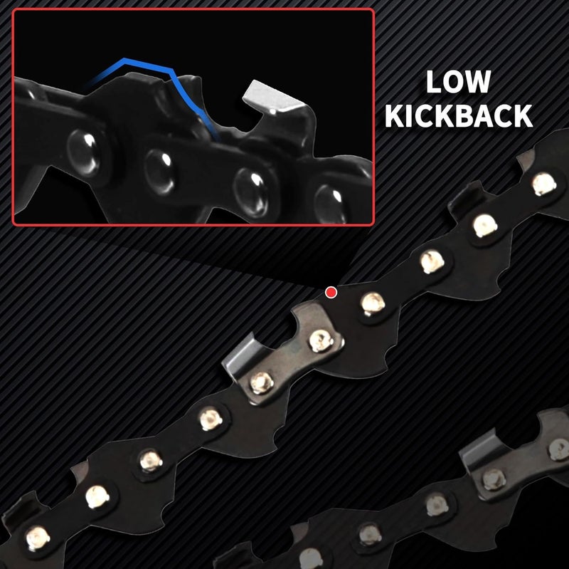 ES 3 Pack 5 Inch Chainsaw Chain 0.30" Pitch .043" Gauge 28 Drive Links Semi-Chisel Chain Saw Chains for Husqvarna, Poulan, Craftsman, Greenworks and More Chainsaw Brands - Image 4